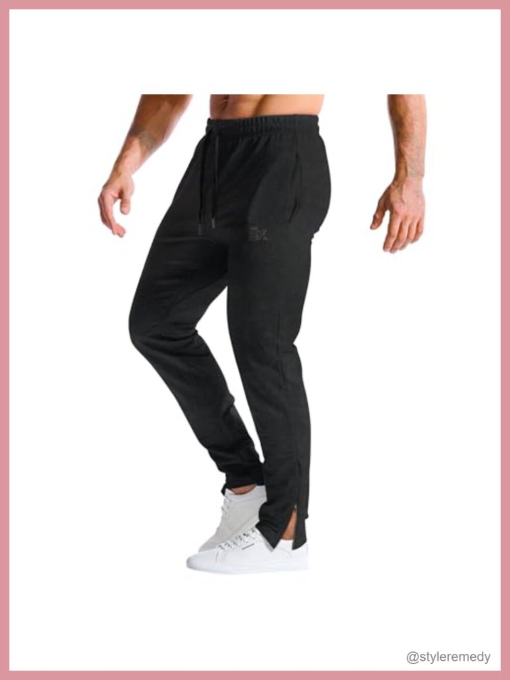 Men's Leglock Jogger Sweatpants Workout Pants Ankle Zip Tapered